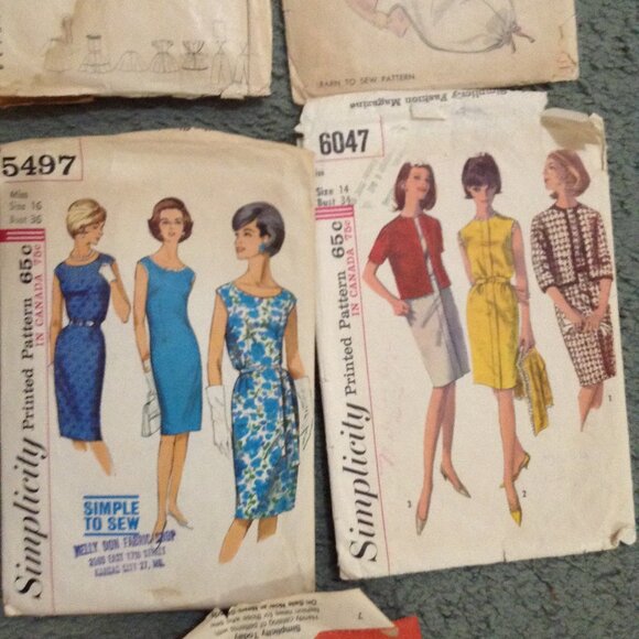 Lot of 14 INCOMPLETE Vintage Patterns, 1940s-1980s - Picture 5 of 7